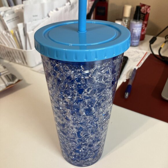 True Living 18oz Blue Freeze Tumbler Happy Hour - Picture 4 of 5